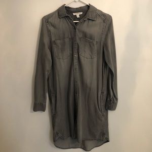 Long sleeve button up oversized dress